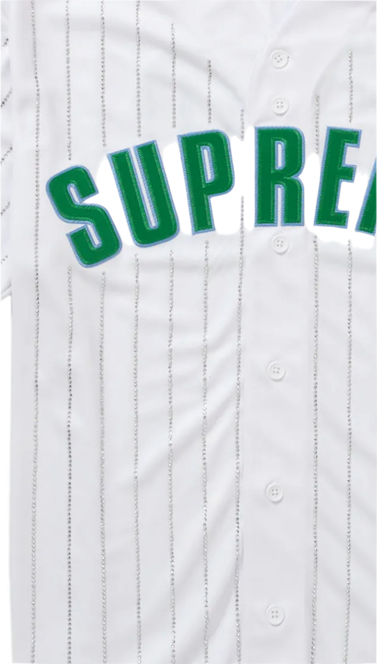 Supreme Rhinestone Stripe Baseball Jersey