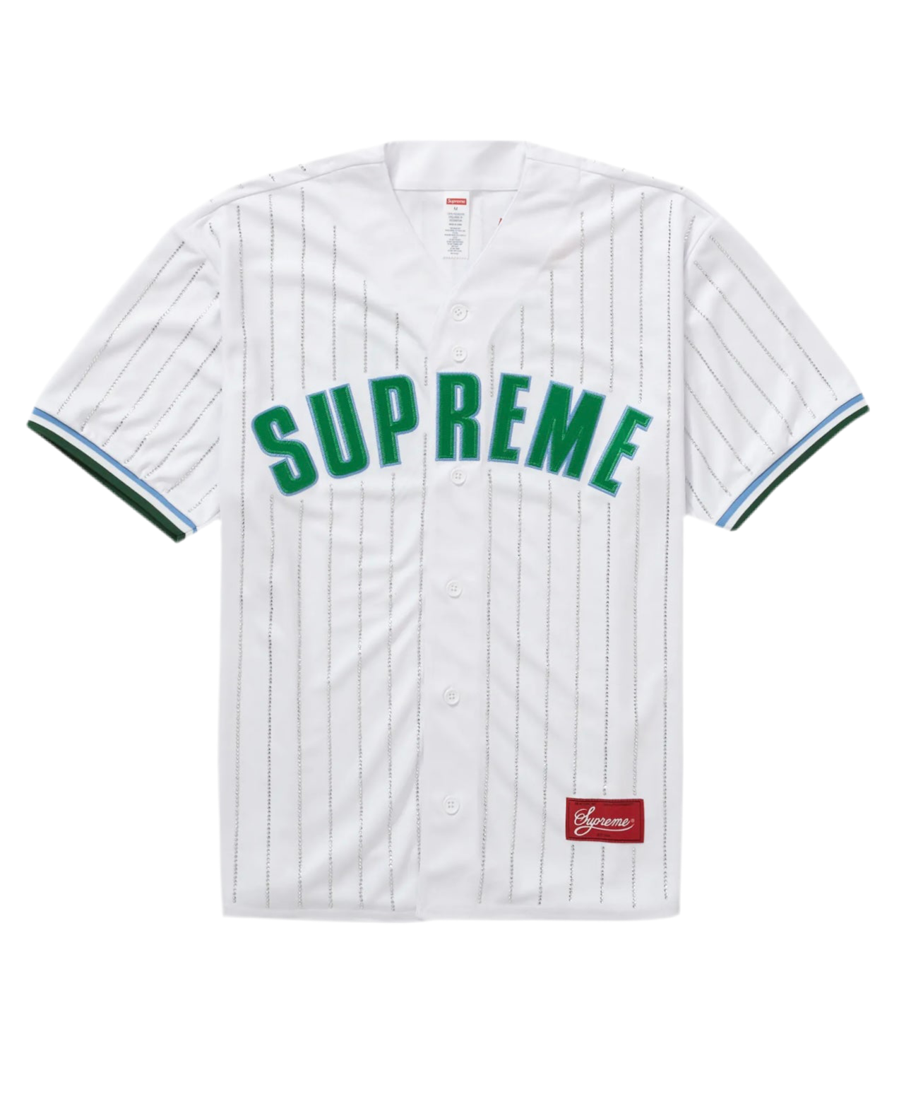 Supreme Rhinestone Stripe Baseball Jersey